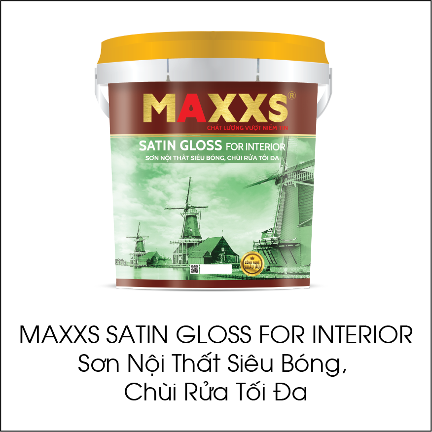 Maxxs Satin Gloss For Interior sơn nội thất siêu bóng, chùi rửa tối đa
